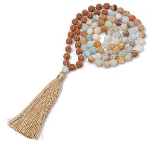 Amazonite & Rudraksha Seed Mala